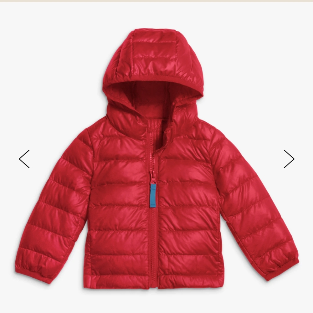 Primary Cherry Red Baby Lightweight Puffer Jacket